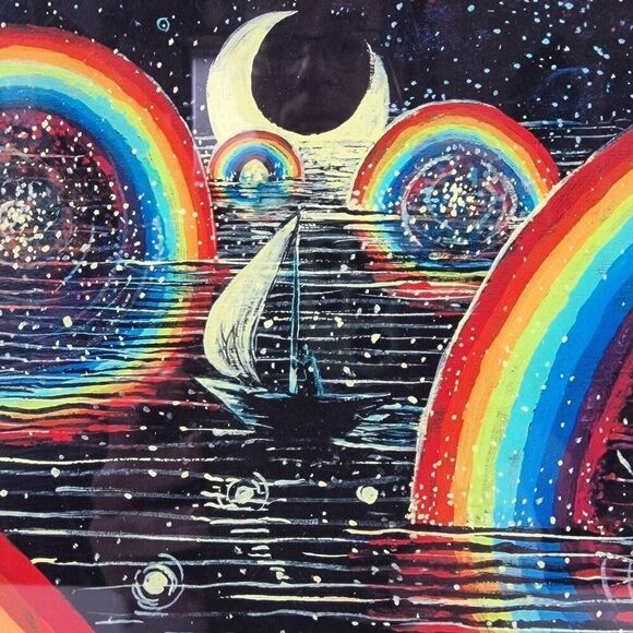 James R Eads Rainbow Party Giclee Print Signed Framed Los Angeles CA Cosmic Art - Picture 2 of 5